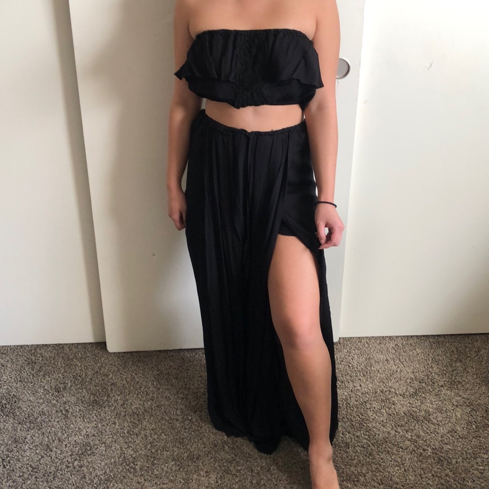 SET Boho flowy with crochet detailing